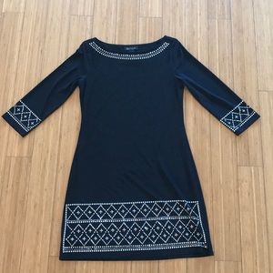Slinky black dress with gorgeous beading